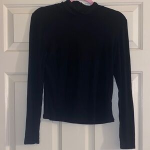 NWOT The WorkShop Long Sleeve Black Turtleneck Blouse, Size L